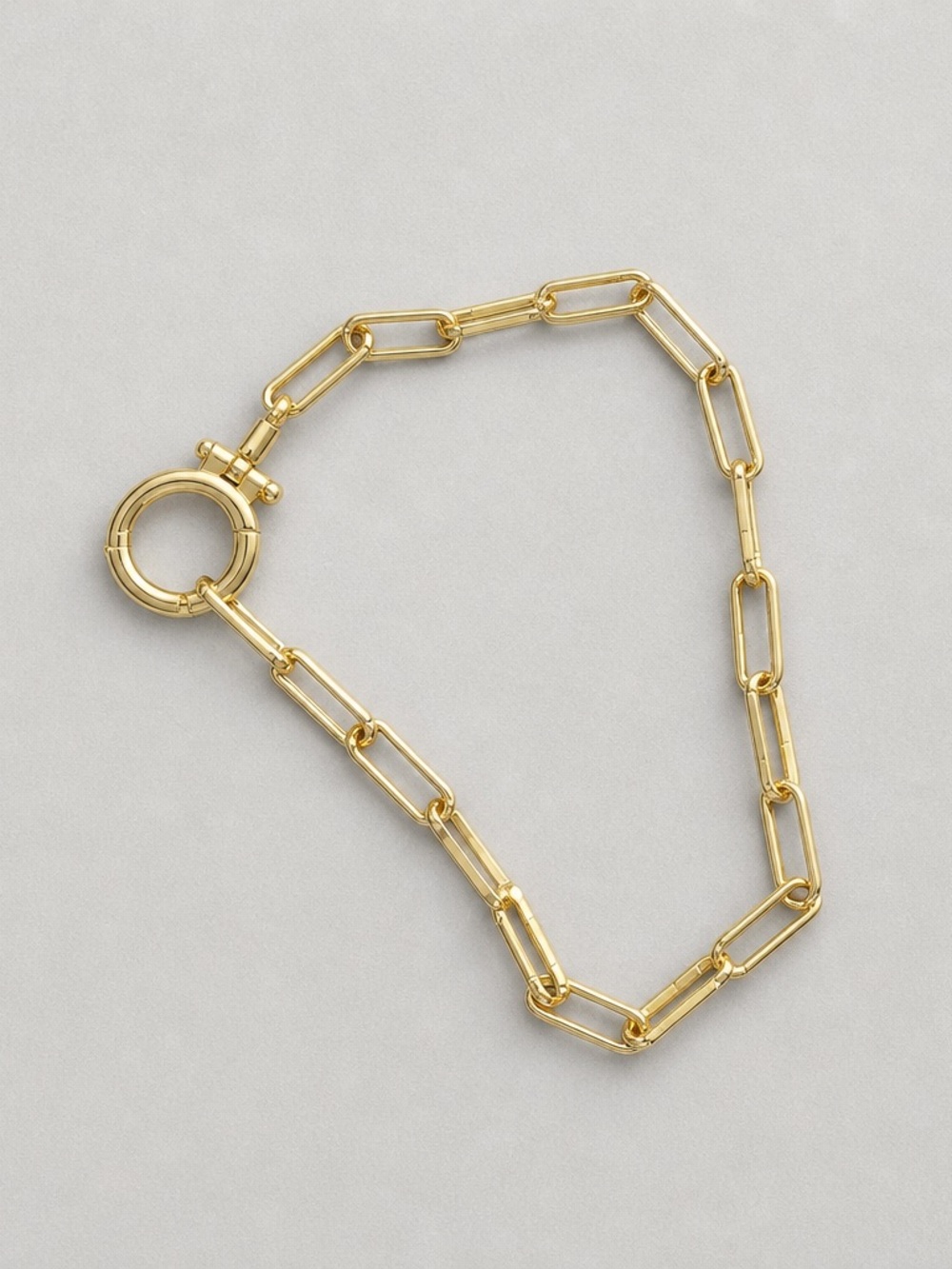 Mint & Lily Gold Paperclip Chain Bracelet 7.5” Round Clasp